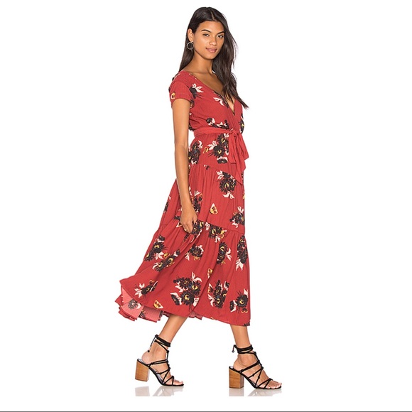 FREE PEOPLE FLORAL PRINT MIDI DRESS - Picture 8 of 8